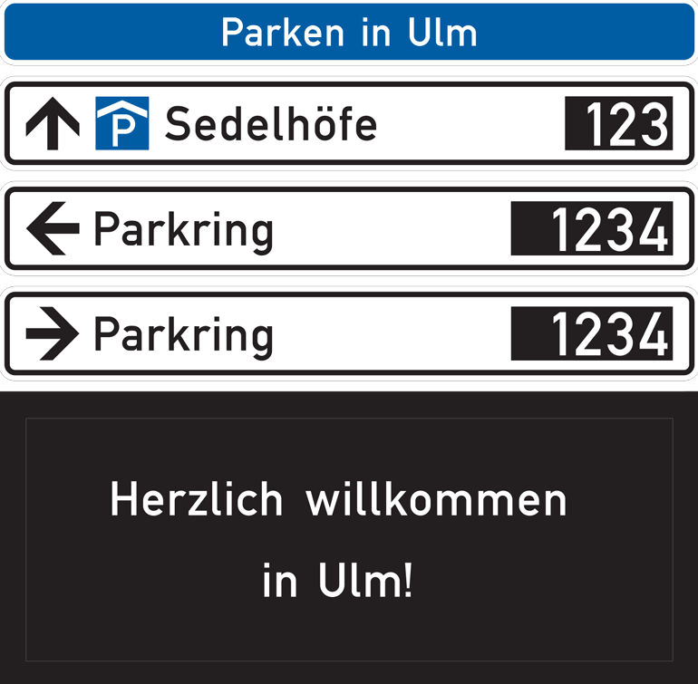 Neues Parkleitsystem in Ulm