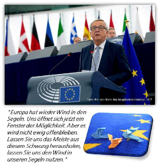 Visuell aufbereitetes Zitat aus Junckers Rede