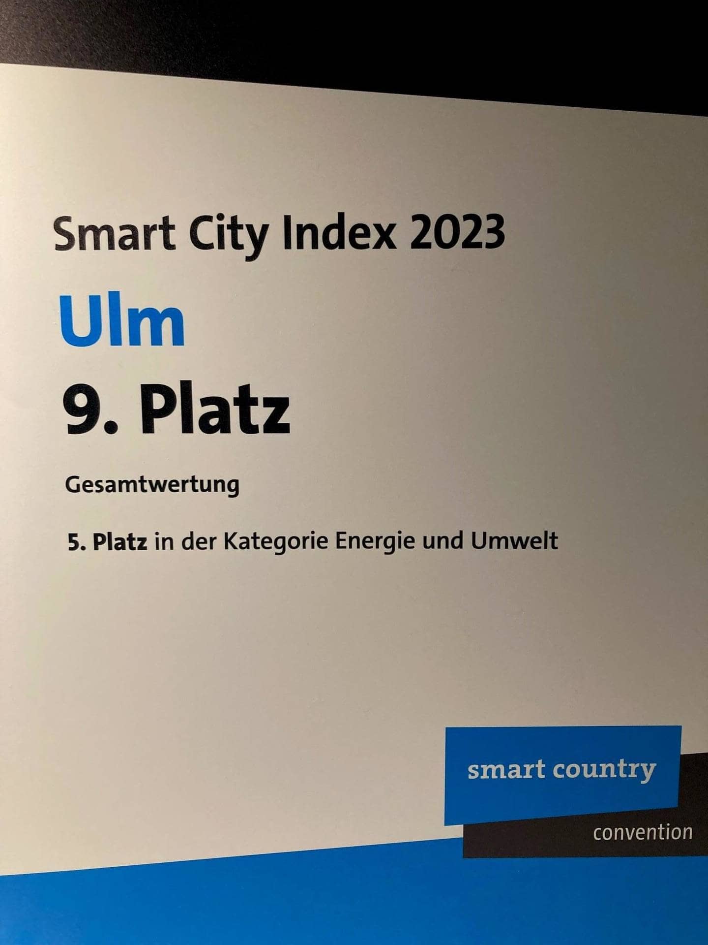 Stadt Ulm - Smart City Index 2023: Ulm jetzt auf Platz 9